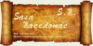 Saša Macedonac vizit kartica